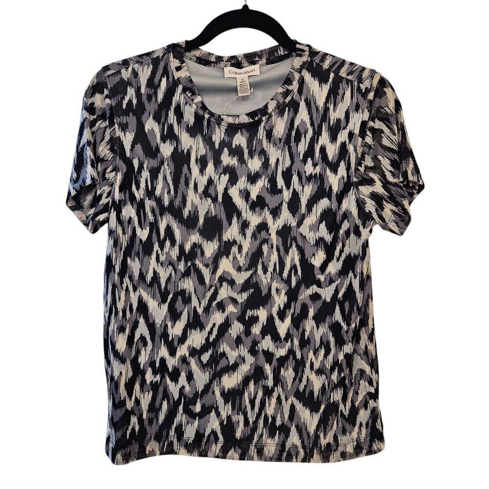 Calvin Klein Women's Top Purple Mesh Lined Tee, Size Small New With Tags